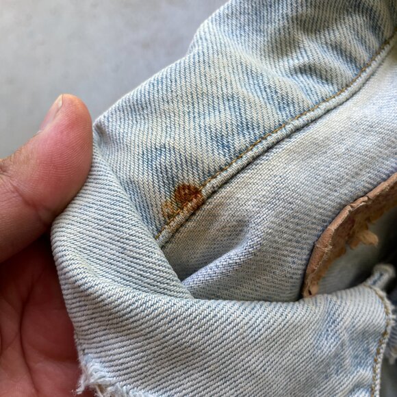 Vintage 1980's Levi's Denim Jacket Trucker Type III Men's Small Light Wash USA - Picture 6 of 9